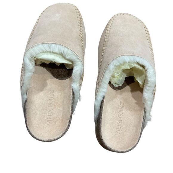 Revolve Villa Rouge Valdez Suede Leather Slippers in Nude - Picture 5 of 8